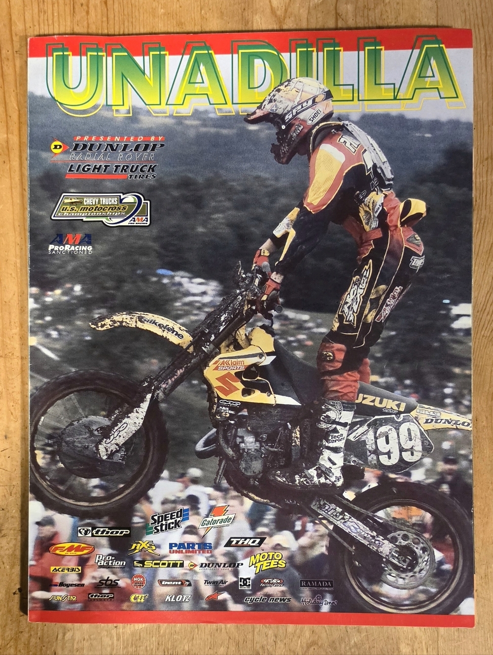 Unadilla 2001 MX Race Program Ricky Carmichael Poster Travis Pastrana MINT